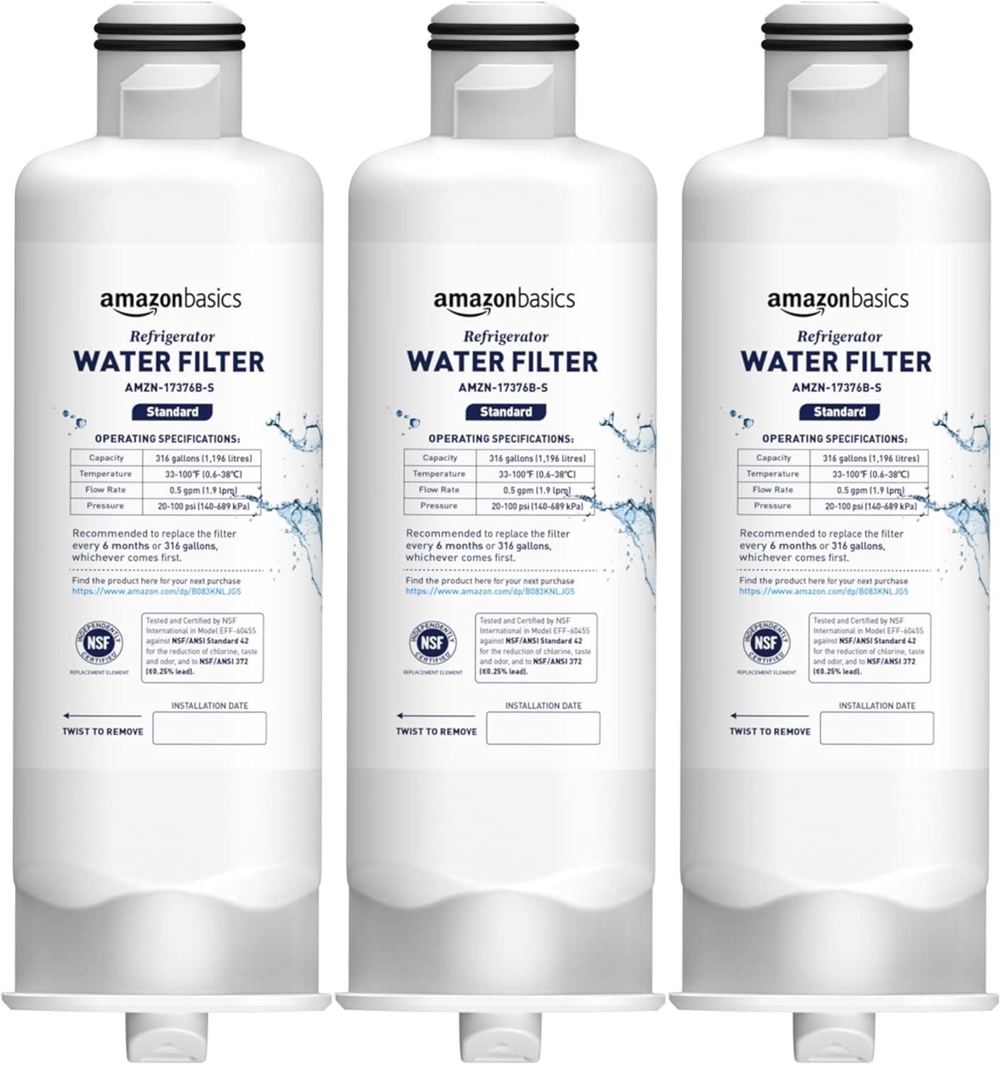imageAmazon Basics Replacement Samsung DA9717376B HAFQINEXP Refrigerator Water Filter 3Pack Standard Filtration3Pack