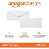 imageAmazon Basics 10 Business Letter Envelopes with Gummed SealNo Tint500 Count Pack of 5Gummed Seal Pack of 5