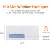 imageAmazon Basics 10 Business Letter Envelopes with Gummed SealNo Tint500 Count Pack of 5Peel  Seal Tinted Left window