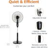 imageAmazon Basics 16 Pedestal Fan with Remote for Bedroom Living Room Office Adjustable Height DualLayered Blades 3 Speeds 3 Modes Timer Tilt Head 60W Black3Speed  AC Motor