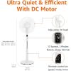 imageAmazon Basics 16 Pedestal Fan with Remote for Bedroom Living Room Office Adjustable Height DualLayered Blades 3 Speeds 3 Modes Timer Tilt Head 60W Black12Speed  DC Motor