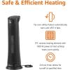 imageAmazon Basics 28Inch Oscillating Tower Heater With OverHeat and TipOver Protection 2 Heat Settings and Fan Mode Timer Remote Control LED Display 1500W Black 94D x 94W x 286H