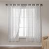 imageAmazon Basics 2Piece Embroidery Sheer Curtain Set Light Filtering Hollow Drapes for Living Room and Bedroom 52 W  95 L White Classic WavesWhite Classic Waves