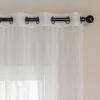imageAmazon Basics 2Piece Embroidery Sheer Curtain Set Light Filtering Hollow Drapes for Living Room and Bedroom 52 W  95 L White Classic WavesWhite Classic Waves