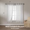 imageAmazon Basics 2Piece Embroidery Sheer Curtain Set Light Filtering Hollow Drapes for Living Room and Bedroom 52 W  95 L White Classic WavesWhite Classic Waves