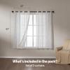 imageAmazon Basics 2Piece Embroidery Sheer Curtain Set Light Filtering Hollow Drapes for Living Room and Bedroom 52 W  95 L White Classic WavesWhite Classic Waves