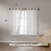 imageAmazon Basics 2Piece Embroidery Sheer Curtain Set Light Filtering Hollow Drapes for Living Room and Bedroom 52 W  95 L White Classic WavesWhite Cloverleaf