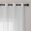 imageAmazon Basics 2Piece Embroidery Sheer Curtain Set Light Filtering Hollow Drapes for Living Room and Bedroom 52 W  95 L White Classic WavesWhite Cloverleaf