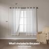 imageAmazon Basics 2Piece Embroidery Sheer Curtain Set Light Filtering Hollow Drapes for Living Room and Bedroom 52 W  95 L White Classic WavesWhite Cloverleaf