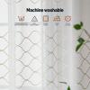 imageAmazon Basics 2Piece Embroidery Sheer Curtain Set Light Filtering Hollow Drapes for Living Room and Bedroom 52 W  95 L White Classic WavesWhite Scale