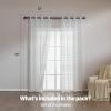 imageAmazon Basics 2Piece Embroidery Sheer Curtain Set Light Filtering Hollow Drapes for Living Room and Bedroom 52 W  95 L White Classic WavesWhite Scale