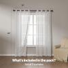 imageAmazon Basics 2Piece Embroidery Sheer Curtain Set Light Filtering Hollow Drapes for Living Room and Bedroom 52 W  95 L White Classic WavesWhite Scale
