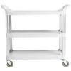 imageAmazon Basics 3Tier Rolling Utility Cart Commercial Grade 400 lbs Loading Capacity Portable Mobile Shelving Gray