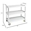 imageAmazon Basics 3Tier Rolling Utility Cart Commercial Grade 400 lbs Loading Capacity Portable Mobile Shelving Gray