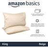 imageAmazon Basics 400 Thread Count 100 Cotton Pillow Cases Sateen Weave King Dark Gray 40 x 20 Set of 2 Pillows Not IncludedBeige