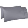 imageAmazon Basics 400 Thread Count 100 Cotton Pillow Cases Sateen Weave King Dark Gray 40 x 20 Set of 2 Pillows Not IncludedDark Gray