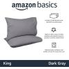 imageAmazon Basics 400 Thread Count 100 Cotton Pillow Cases Sateen Weave King Dark Gray 40 x 20 Set of 2 Pillows Not IncludedDark Gray