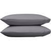 imageAmazon Basics 400 Thread Count 100 Cotton Pillow Cases Sateen Weave King Dark Gray 40 x 20 Set of 2 Pillows Not IncludedDark Gray