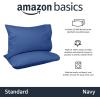 imageAmazon Basics 400 Thread Count 100 Cotton Pillow Cases Sateen Weave King Dark Gray 40 x 20 Set of 2 Pillows Not IncludedNavy