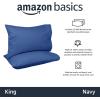 imageAmazon Basics 400 Thread Count 100 Cotton Pillow Cases Sateen Weave King Dark Gray 40 x 20 Set of 2 Pillows Not IncludedNavy