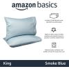 imageAmazon Basics 400 Thread Count 100 Cotton Pillow Cases Sateen Weave King Dark Gray 40 x 20 Set of 2 Pillows Not IncludedSmoke Blue