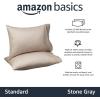 imageAmazon Basics 400 Thread Count 100 Cotton Pillow Cases Sateen Weave King Dark Gray 40 x 20 Set of 2 Pillows Not IncludedStone Gray