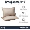 imageAmazon Basics 400 Thread Count 100 Cotton Pillow Cases Sateen Weave King Dark Gray 40 x 20 Set of 2 Pillows Not IncludedStone Gray