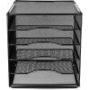 imageAmazon Basics 5Tier Mesh Desk Organizer File Holder Paper Sorter for Office Supplies Mail Documents 136 x 95 x 128 inches Black5 slots