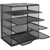 imageAmazon Basics 5Tier Mesh Desk Organizer File Holder Paper Sorter for Office Supplies Mail Documents 136 x 95 x 128 inches Black5 slots