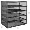imageAmazon Basics 5Tier Mesh Desk Organizer File Holder Paper Sorter for Office Supplies Mail Documents 136 x 95 x 128 inches Black5 slots