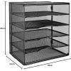 imageAmazon Basics 5Tier Mesh Desk Organizer File Holder Paper Sorter for Office Supplies Mail Documents 136 x 95 x 128 inches Black5 slots