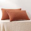 imageAmazon Basics Boucle Throw Pillow Covers for Couch Living Room Home Decor with Hidden Zipper Green 1818in Pack of 2Brown