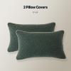 imageAmazon Basics Boucle Throw Pillow Covers for Couch Living Room Home Decor with Hidden Zipper Green 1818in Pack of 2Green