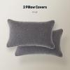imageAmazon Basics Boucle Throw Pillow Covers for Couch Living Room Home Decor with Hidden Zipper Green 1818in Pack of 2Grey