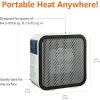 imageAmazon Basics Ceramic Space Heater Mini Heater for Office Desk Portable Tent Heater Indoor Use 500 W With TipOver Protection Lightweight 14 LBS Black 587D x 315W x 595HWhite
