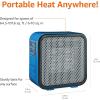 imageAmazon Basics Ceramic Space Heater Mini Heater for Office Desk Portable Tent Heater Indoor Use 500 W With TipOver Protection Lightweight 14 LBS Black 587D x 315W x 595HBlue