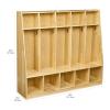 imageAmazon Basics Coat Locker 5Section with Bench Daycare Classroom Furniture Backpack Storage 13D x 54W x 48H Natural Finish Solid Pine Wood Mudroom Furniture with Hooks for Home5Section with Bench