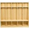 imageAmazon Basics Coat Locker 5Section with Bench Daycare Classroom Furniture Backpack Storage 13D x 54W x 48H Natural Finish Solid Pine Wood Mudroom Furniture with Hooks for Home5Section with Bench