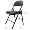 imageAmazon Basics Comfortable VinylPadded Metal Steel Folding Chairs for Events Easy to Fold and Store Black 4Pack