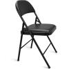 imageAmazon Basics Comfortable VinylPadded Metal Steel Folding Chairs for Events Easy to Fold and Store Black 4Pack