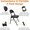 imageAmazon Basics Comfortable VinylPadded Metal Steel Folding Chairs for Events Easy to Fold and Store Black 4Pack