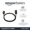 imageAmazon Basics DisplayPort to HDMI Cable UniDirectional Computer to Screen Video and Audio 1080p 1920x1200 4K60Hz 3 ft GoldPlated Plug BlackBlack