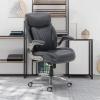 imageAmazon Basics Ergonomic Executive Office Desk Chair with Lumbar Support Flipup Armrests Adjustable Height Cream LeatherGrey