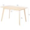 imageAmazon Basics FSC Certified Sturdy Solid Wood Rectangular Dining Table Easy Assembly Kitchen Table 295D x 472W x 295H Natural Wood