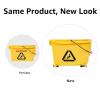 imageAmazon Basics Floor Cleaning Rectangular Mop Bucket with Sturdy Down Press Wringer Combo 35Quart Yellow