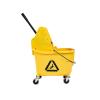 imageAmazon Basics Floor Cleaning Rectangular Mop Bucket with Sturdy Down Press Wringer Combo 35Quart Yellow