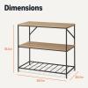 imageAmazon Basics Kitchen Island with 3 Storage Shelves Black and Oak Effect