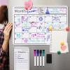 imageAmazon Basics Magnetic Dry Erase Whiteboard Calendar for Fridge Easy to Clean Schedule Organizer 12 x 17 Includes 4 Markers and Eraser