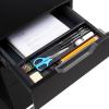imageAmazon Basics Mobile File Cabinet Black 2071 D x 1551 W x 2429 H  With Lock 3 DrawerBlack