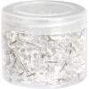 imageAmazon Basics Push Pins Tacks Steel Point Clear Plastic Head for Bulletin Board Maps Posters and Craft Projects 100PackClear